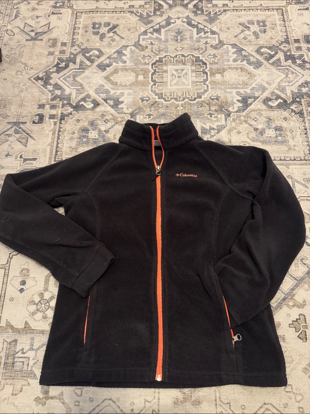 Columbia Youth XL 14/16 Black Fleece Jacket Coral Full Zip